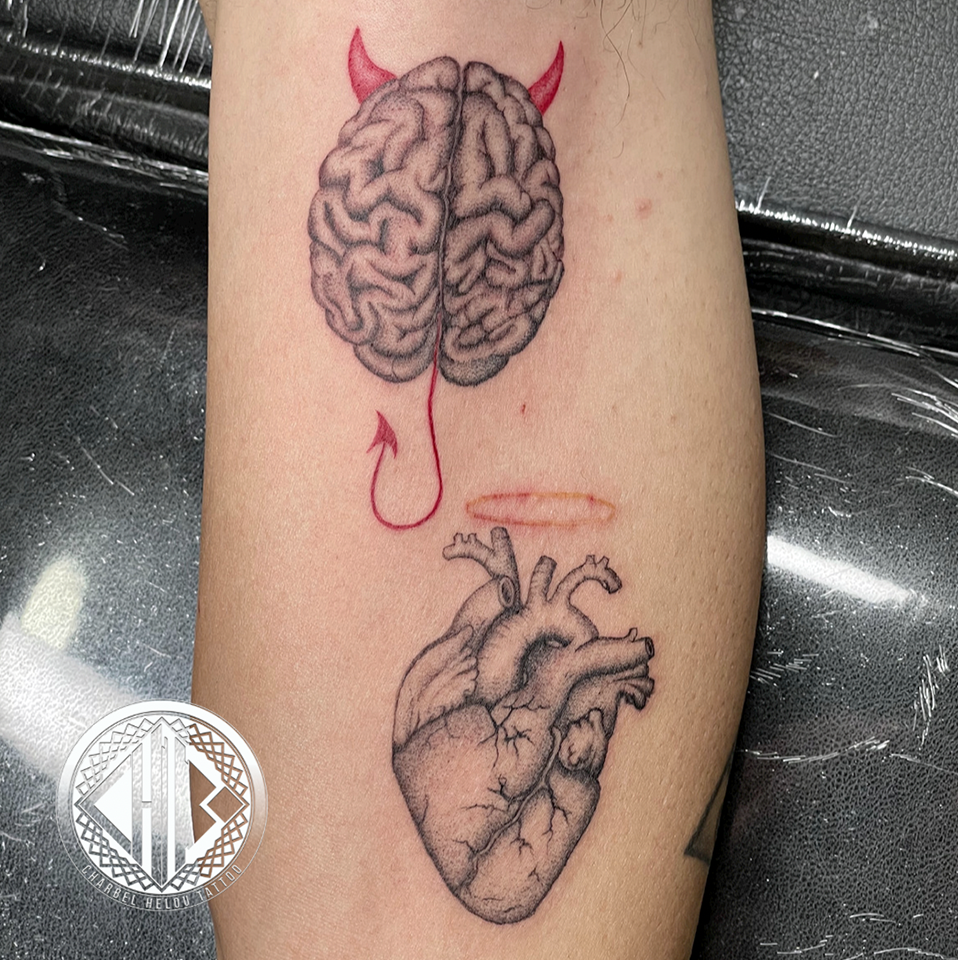 Brain-Heart Tattoo